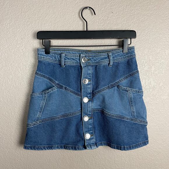 Y2K Denim Patchwork Mini Skirt Size 5 - Picture 6 of 6